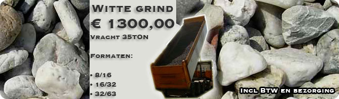 Witte grind VRACHT 35ton