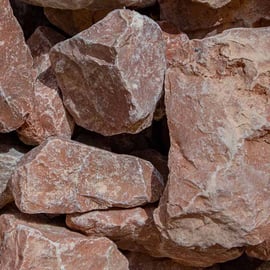 Baskisch rood breuksteen 40 - 80mm (4 - 8cm) 