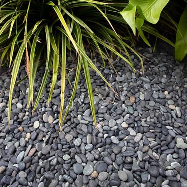 Beach pebbles zwart 5 - 8mm aangelegd