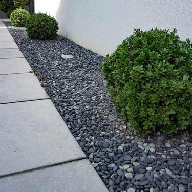 Beach pebbles aangelegde tuin