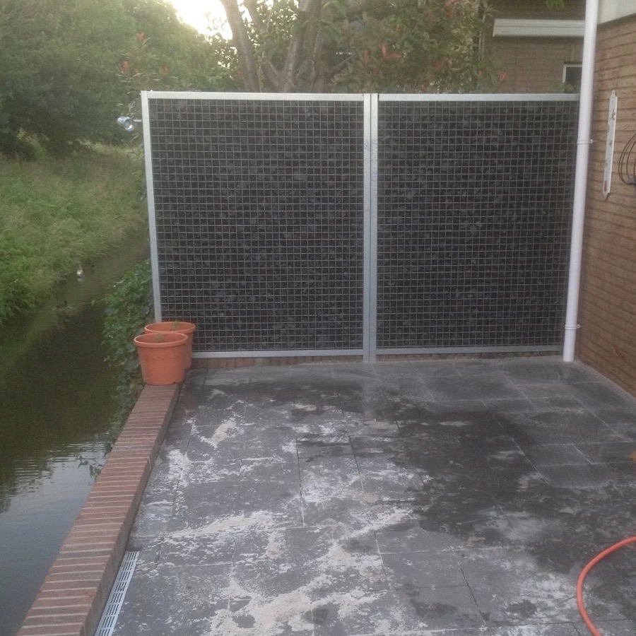 Basalt breuksteen 50 - 80mm (5 - 8cm) aangelegd schanskorven
