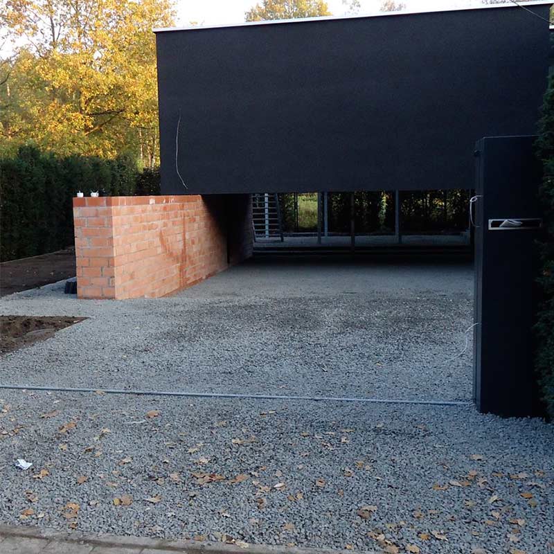 Basalt split 8 - 16mm aangelegd oprit