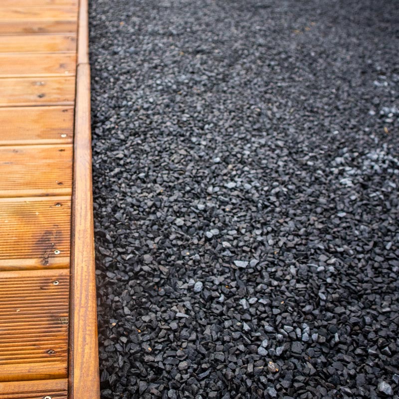 Basalt split 5 - 8mm aangelegde siertuin 
