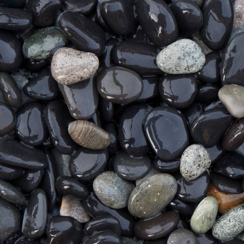 Beach pebbles zwart 8 - 16mm (nat)