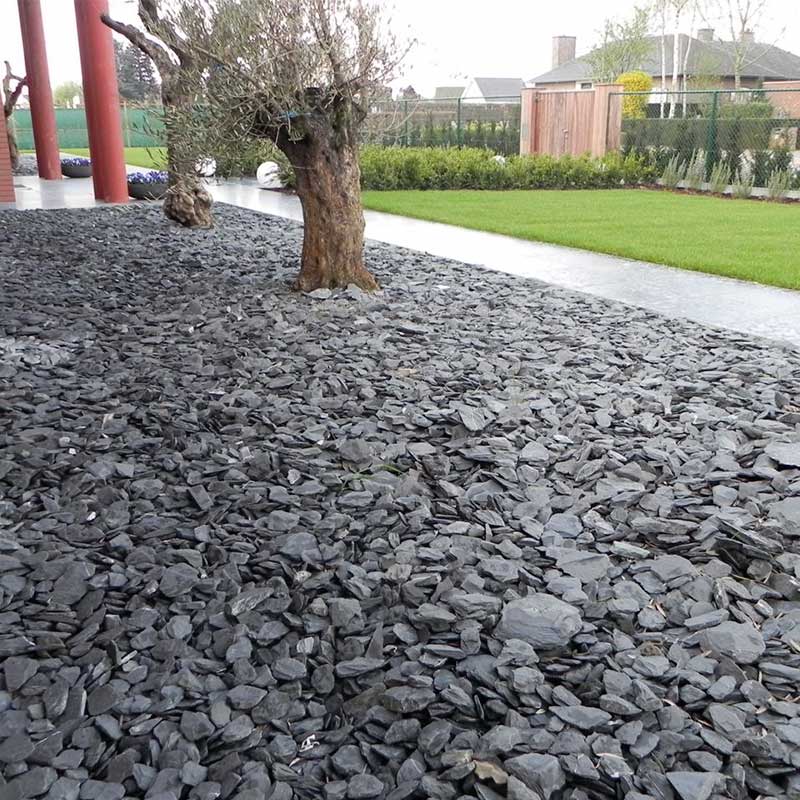Canadian Slate zwart breuksteen aangelegd
