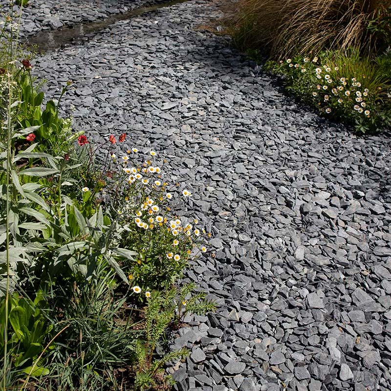 Canadian slate zwart aangelegd pad