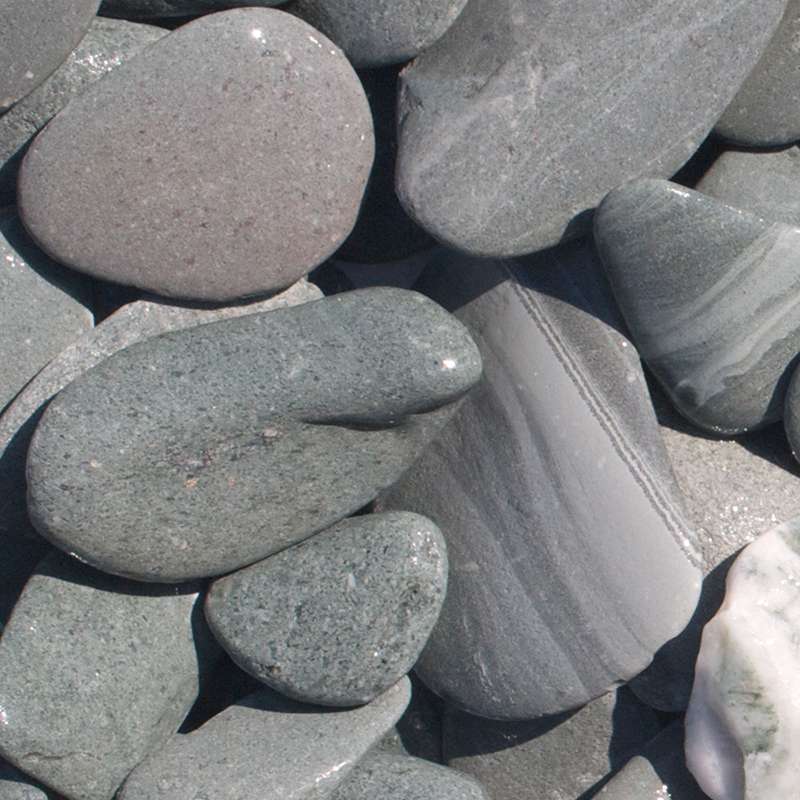 Flat Pebbles groen 30 - 60mm (nat)