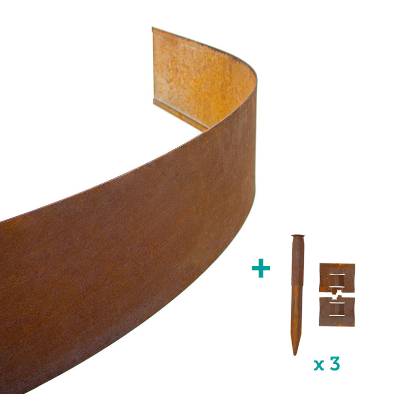 Multi-Edge ADVANCE Corten staal 2m, incl. 3 koppelsets per stuk
