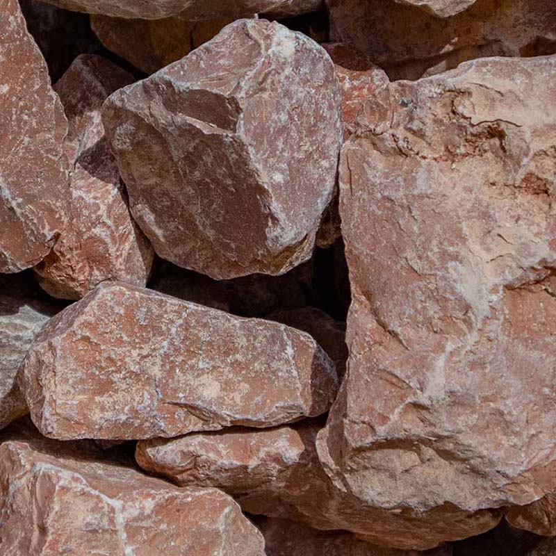 Baskisch rood breuksteen losgestort
