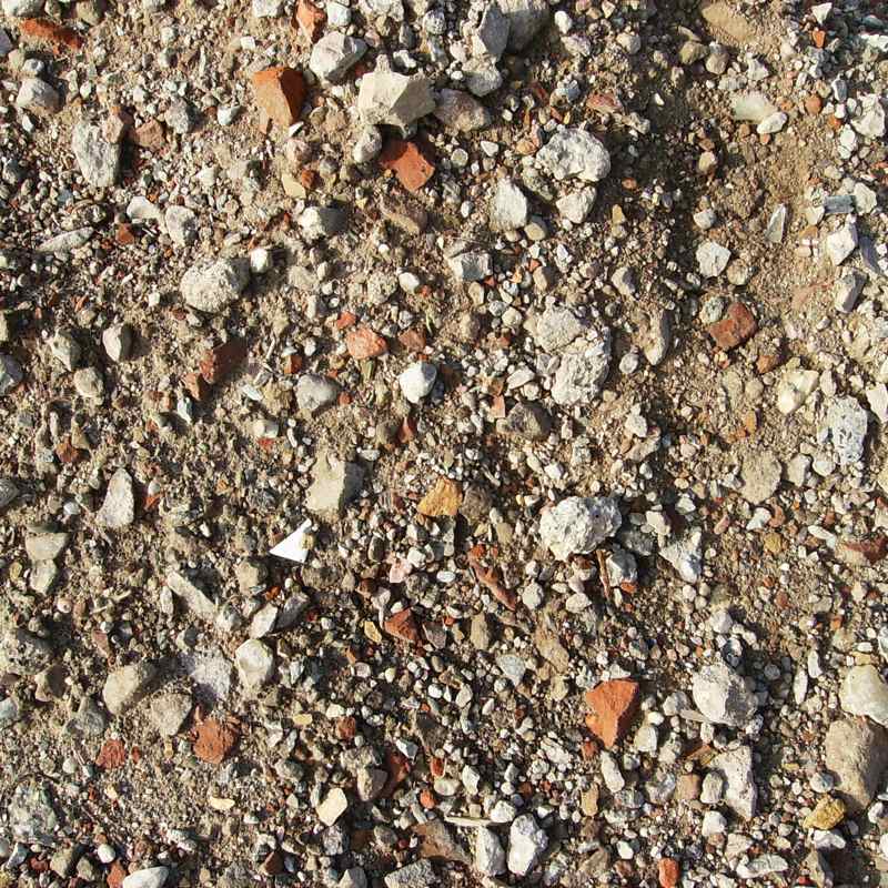 Gebroken puin losgestort