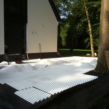 Easygravel 3XL splitplaten wit aangelegd