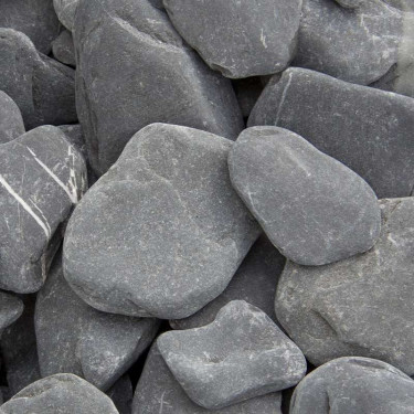 Flat Pebbles zwart 30 - 60mm (3 - 6cm)