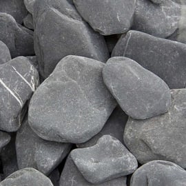 Flat Pebbles zwart 30 - 60mm