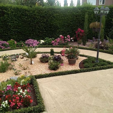 Dolomiet aangelegde tuin