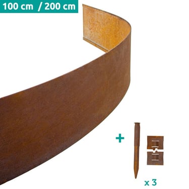 Multi-Edge ADVANCE Corten staal 2m, incl. 3 koppelsets per stuk