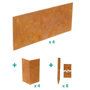 Multi-Edge ADVANCE Corten staal Borderbak Inhoud pakket