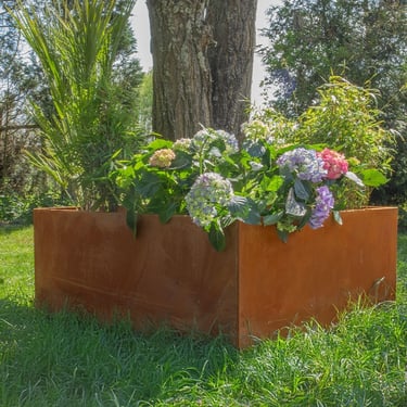 Multi-Edge FLORA Plantenbak Corten staal 120x120x40cm aangelegd