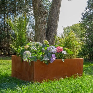 Multi-Edge FLORA Plantenbak Corten staal 120x120x40cm aangelegd