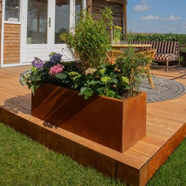 Multi-Edge FLORA Plantenbak Corten staal 120x40x40cm aangelegd