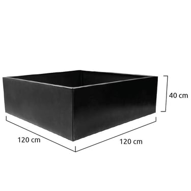 Multi-Edge FLORA Plantenbak Zwart 120x120x40cm