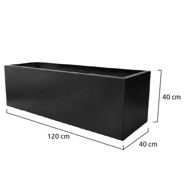 Multi-Edge FLORA Plantenbak Zwart 120x40x40cm