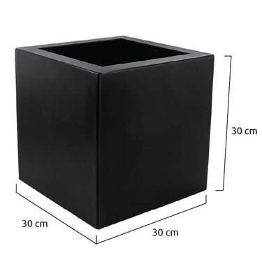 Multi-Edge FLORA Plantenbak Zwart 30x30x30cm