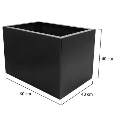 Multi-Edge FLORA Plantenbak Zwart 60x40x40cm