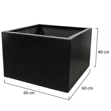 Multi-Edge FLORA Plantenbak Zwart 60x60x40cm