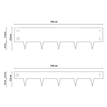 Afmetingen alle varianten Multi-Edge METAL Zwart