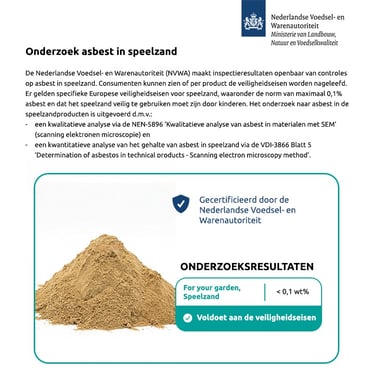 Speelzand 0 - 2mm certificering
